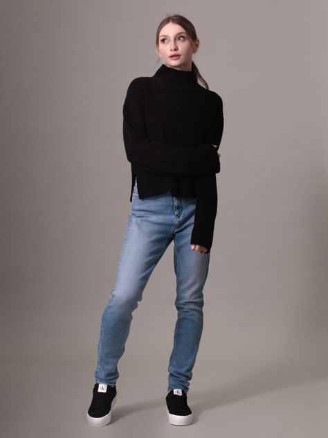 Sweater Chunky Loose Negro Calvin Klein-1