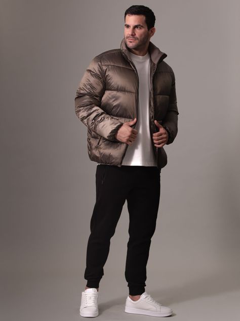 Parka Two Tone Puffer Café Calvin Klein-1