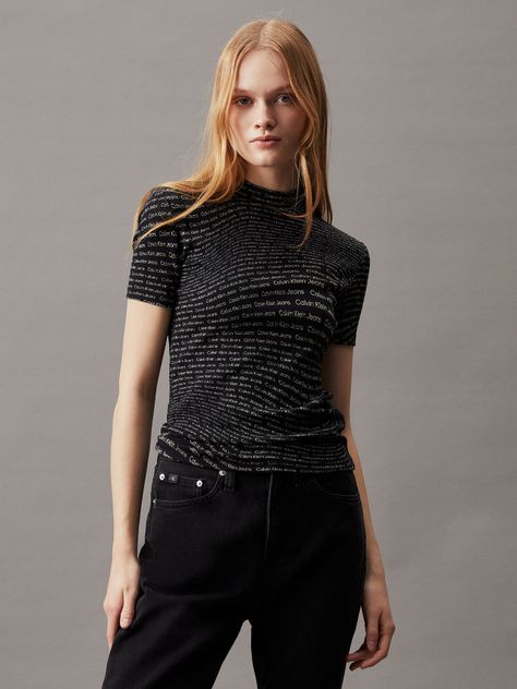 Polera Aop Rib Negro Calvin Klein-0