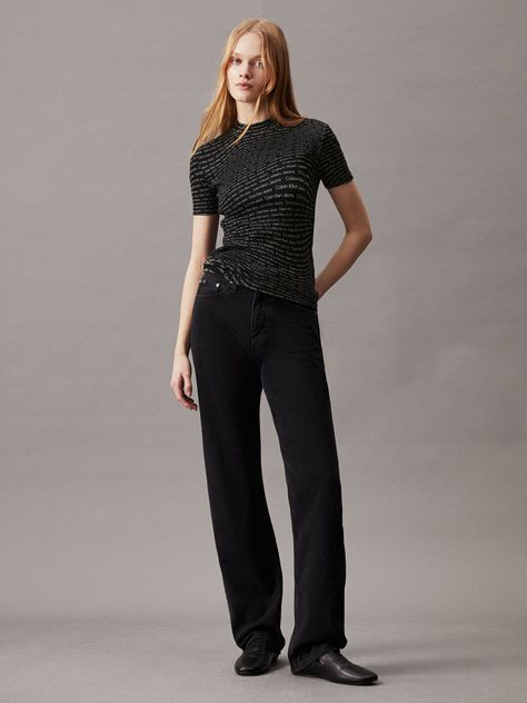 Polera Aop Rib Negro Calvin Klein-1