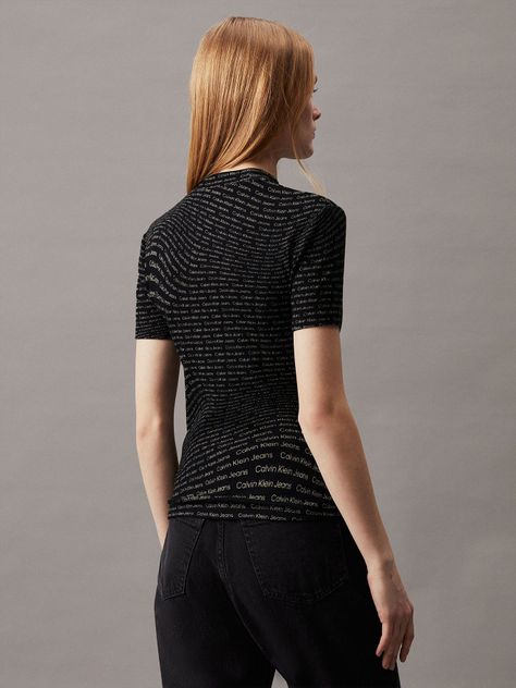 Polera Aop Rib Negro Calvin Klein-2