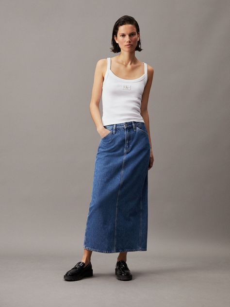 Falda Denim Trouser Azul Calvin Klein-1