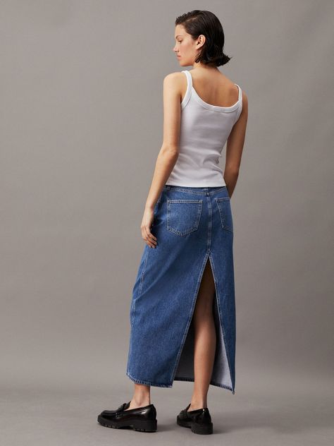 Falda Denim Trouser Azul Calvin Klein-2
