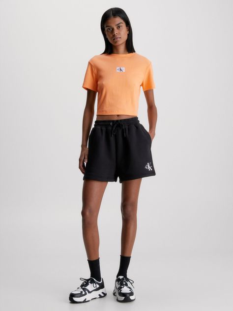 Polera Badge Rib Naranja Calvin Klein-1
