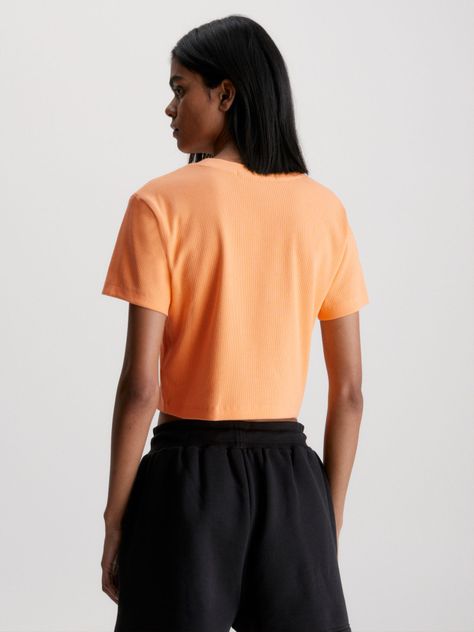 Polera Badge Rib Naranja Calvin Klein-2