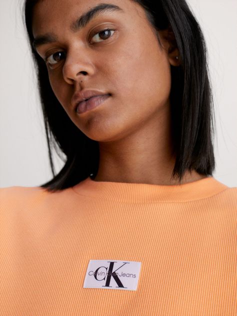 Polera Badge Rib Naranja Calvin Klein-3