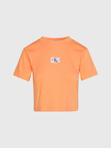 Polera Badge Rib Naranja Calvin Klein-4