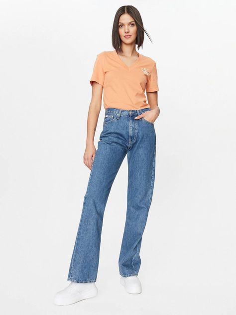 Polera Monologo Slim V-Neck Naranja-1