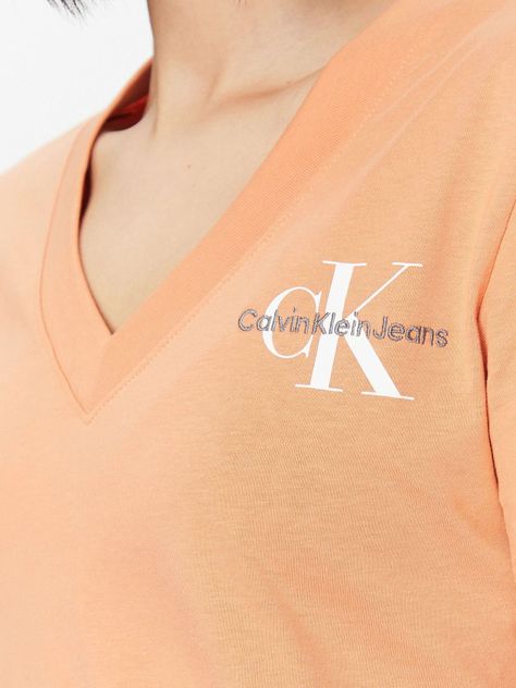 Polera Monologo Slim V-Neck Naranja-3