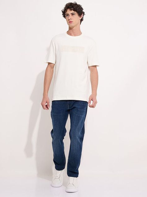 Polera Textured Embroidery Blanco Calvin Klein-1