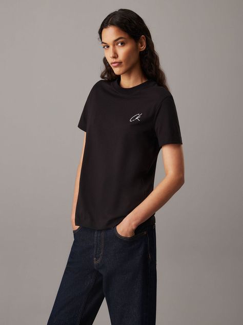 Polera Embroidered Negro Calvin Klein-0