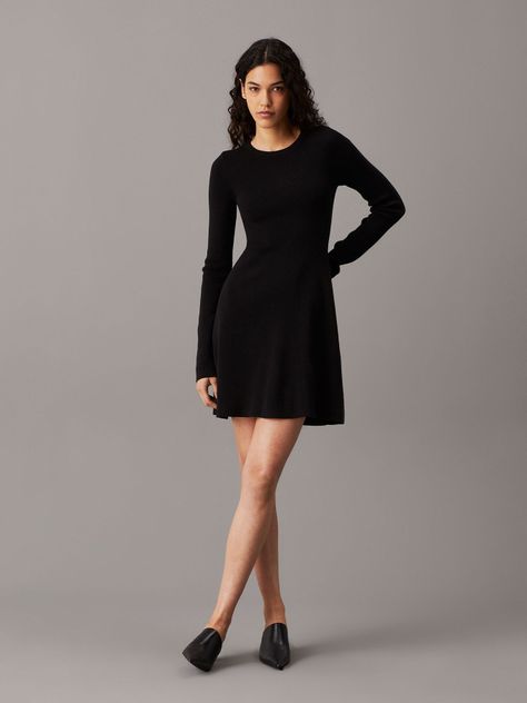 Vestido Ck Intarsia Negro Calvin Klein-0