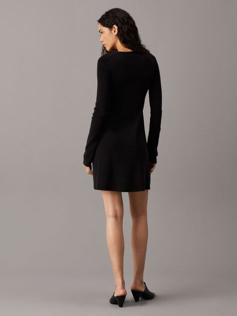 Vestido Ck Intarsia Negro Calvin Klein-1