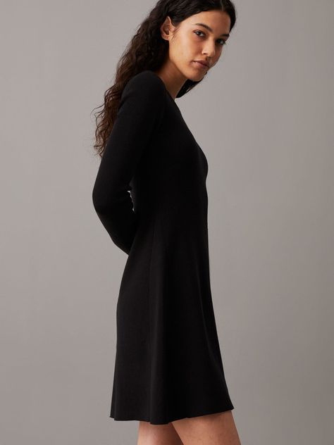 Vestido Ck Intarsia Negro Calvin Klein-3