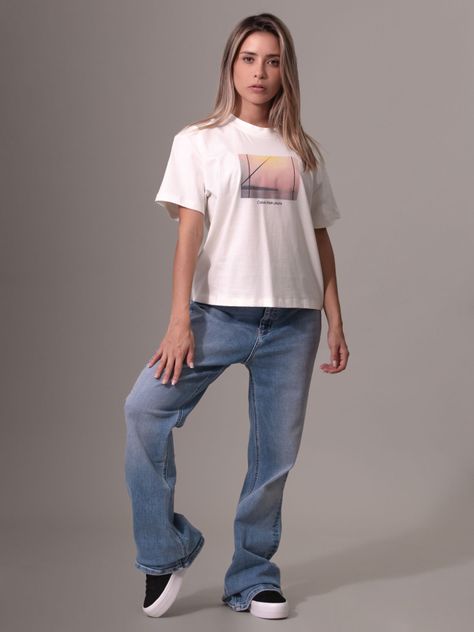 Polera Photo Graphic/Relaxed Blanco Calvin Klein-1