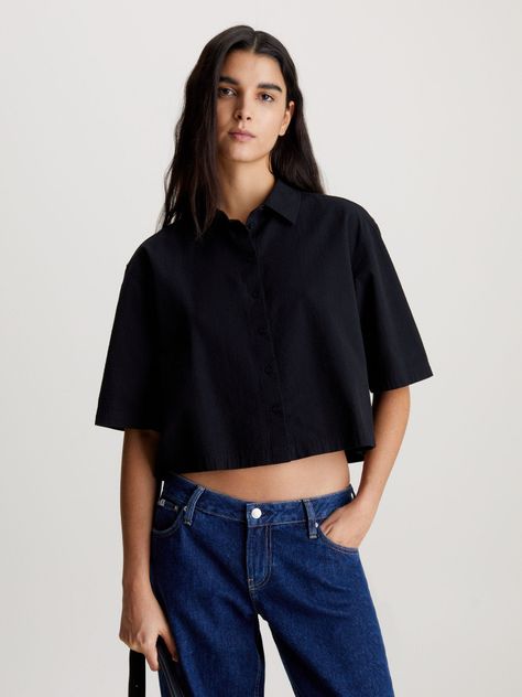 Camisa Back Detail Seersucker Negro Calvin Klein-0