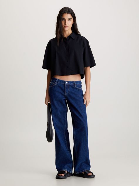 Camisa Back Detail Seersucker Negro Calvin Klein-1