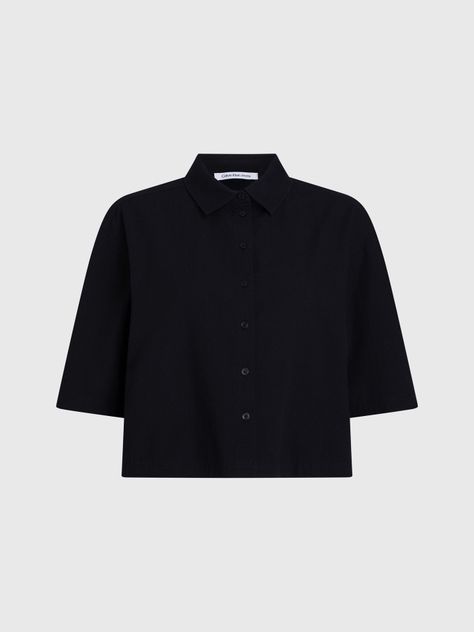 Camisa Back Detail Seersucker Negro Calvin Klein-4