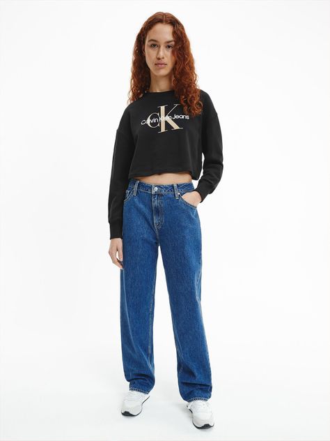 Polerón Boxy Monogram Negro Calvin Klein-1