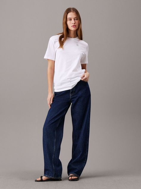 Polera Ck Embro Badge Regular Blanco Calvin Klein-1