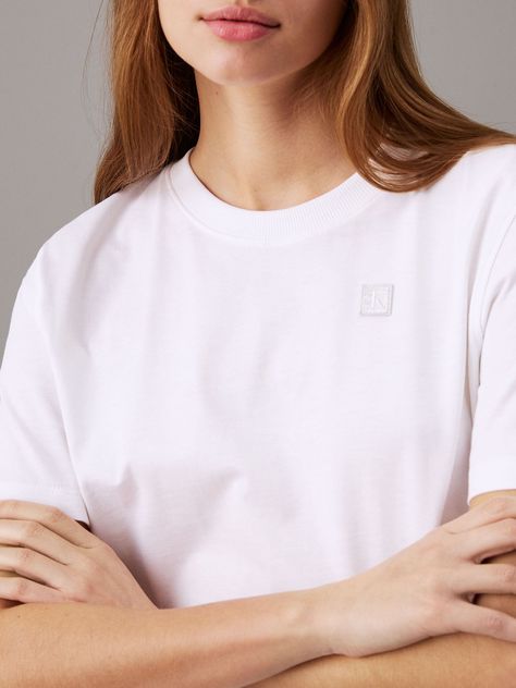 Polera Ck Embro Badge Regular Blanco Calvin Klein-3