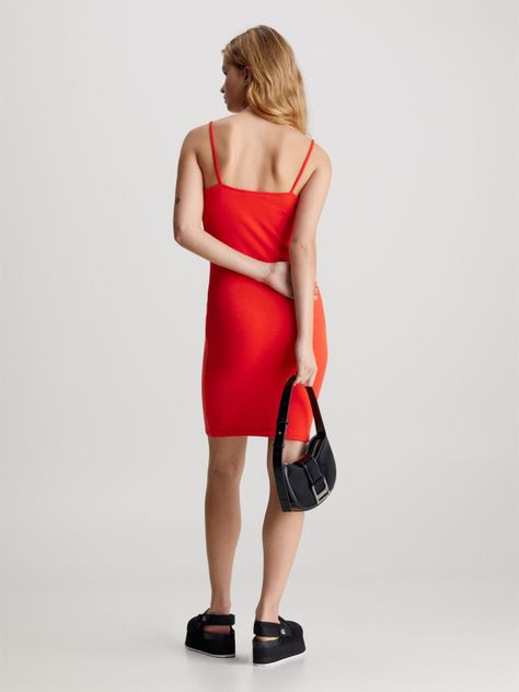 Vestido Slub Rib Rojo Calvin Klein-1