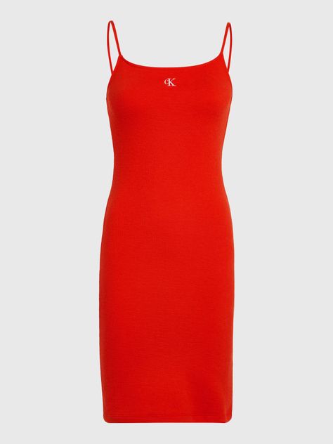 Vestido Slub Rib Rojo Calvin Klein-4