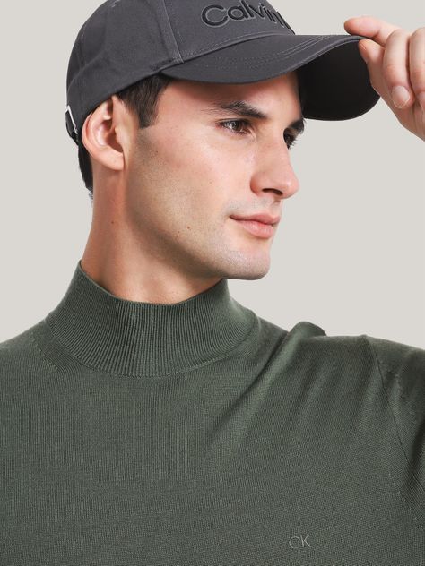 Sweater Cuello Alto Merino Mock Verde Calvin Klein-3
