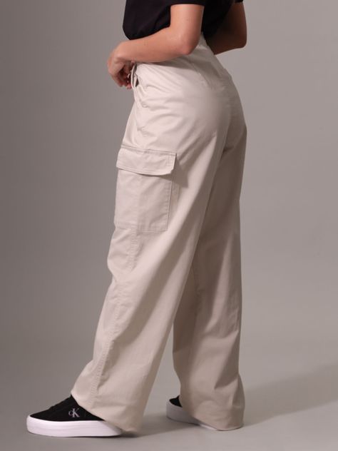 Pantalón Cargo Brushed Cotton Crema Calvin Klein-3