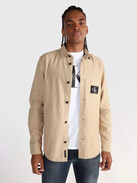 Camisa Textured  Beige Calvin Klein-0