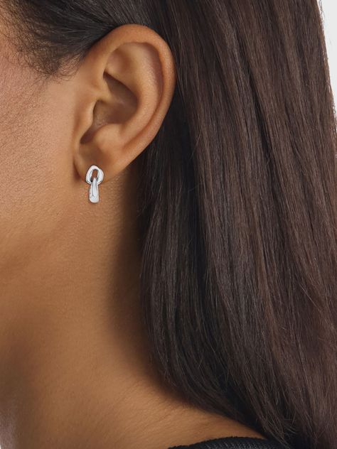 Aros Bold Chain Plateado Calvin Klein-2