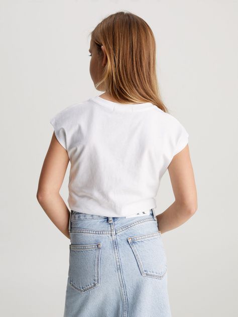 Polera Niña Gradient Flock Blanco Calvin Klein-2