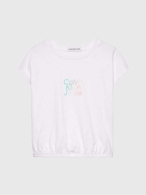 Polera Niña Gradient Flock Blanco Calvin Klein-4