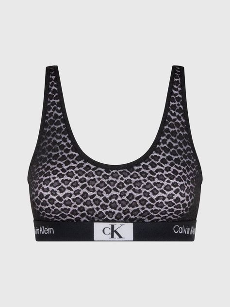 Bralette con logo Negro Calvin Klein QF7233-001-4