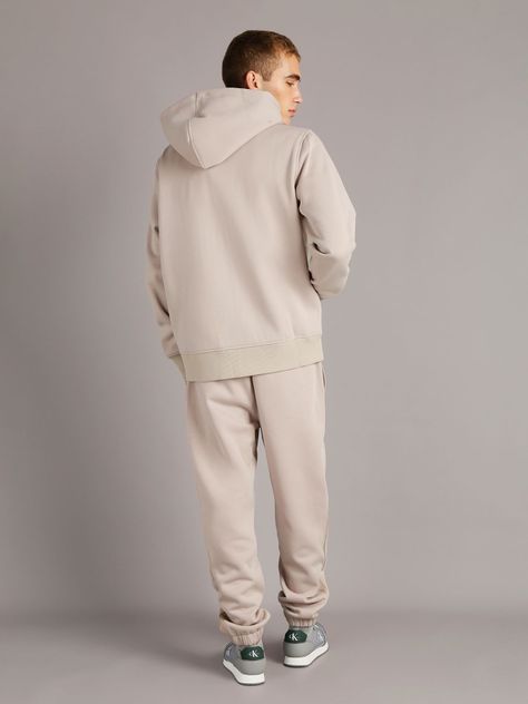 Polerón con Gorro Logo Tape Beige Calvin Klein-2