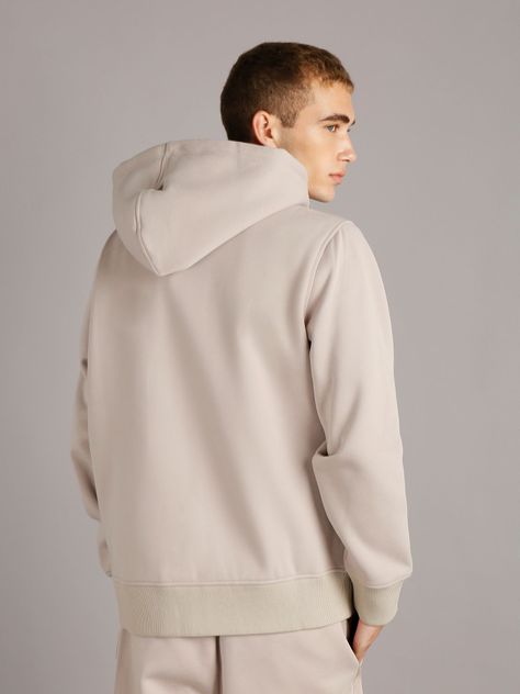 Polerón con Gorro Logo Tape Beige Calvin Klein-3