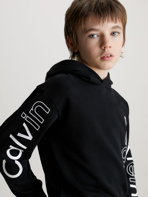 Polerón con Gorro Niño Maxi Negro Calvin Klein-3