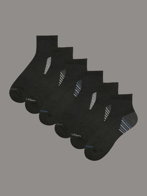 Pack 6 Calcetines Cushion Quarter Negro Calvin Klein-0