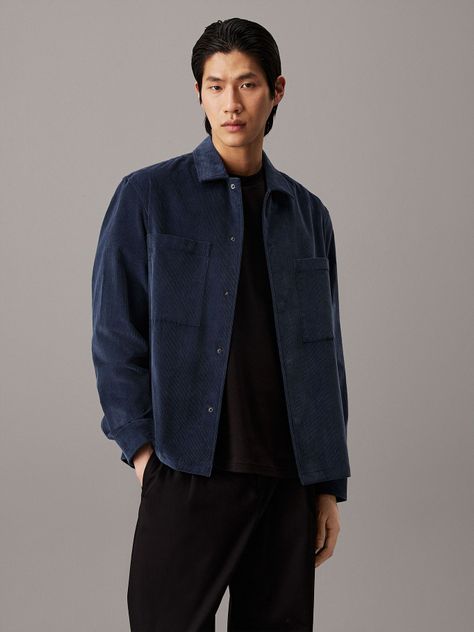Camisa corduroy Azul Calvin Klein-0