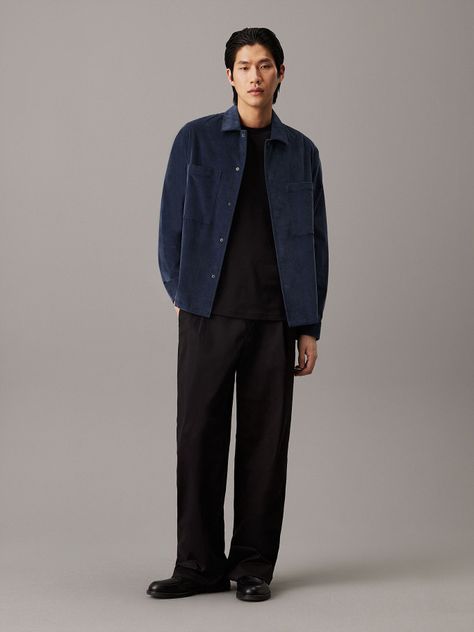 Camisa corduroy Azul Calvin Klein-1