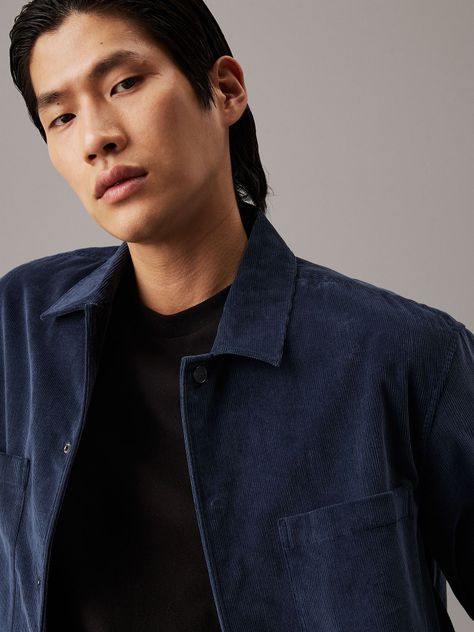 Camisa corduroy Azul Calvin Klein-3