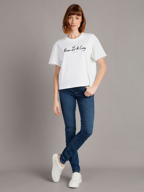 Polera Embroidered Nyc Relaxed Blanco Calvin Klein-1