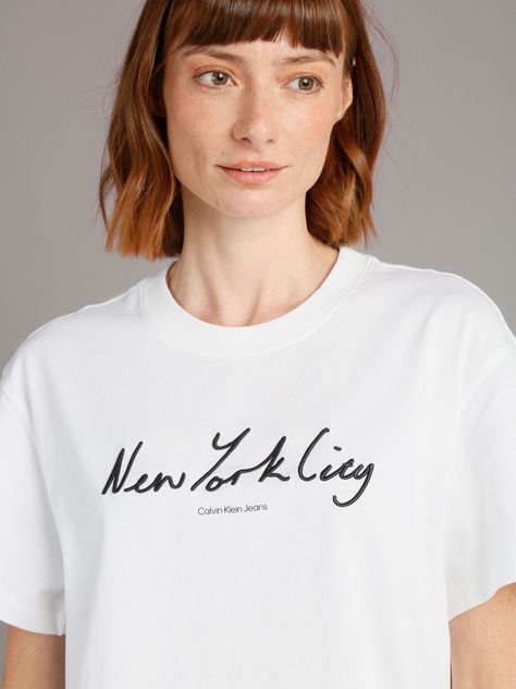 Polera Embroidered Nyc Relaxed Blanco Calvin Klein-3