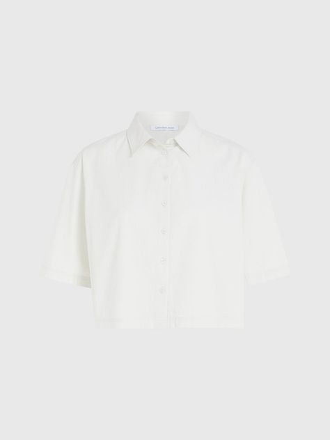 Camisa Back Detail Seersucker Blanco Calvin Klein-4