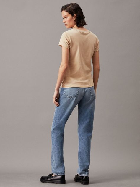 Polera Burn Out Ck Slim Beige Calvin Klein-2