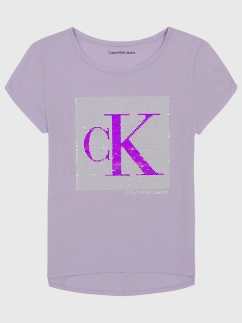 Polera Niña Colorblock Sequin Lila Calvin Klein-1
