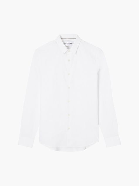 Camisa Ck Chest Slim Stretch Blanco Calvin Klein-4