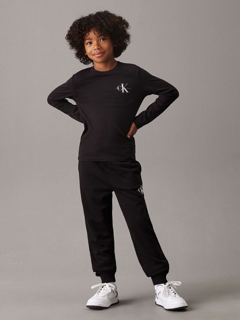 Jogger Niño Monogram Logo Negro Calvin Klein-2