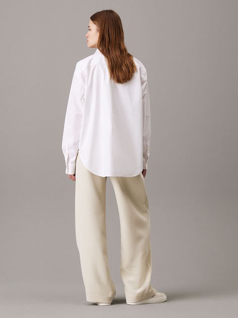 Pantalón Stretch Crepe Straight Crema Calvin Klein-2