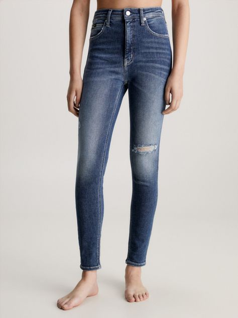 Jeans High Rise Super Skinny Ankle Azul-0